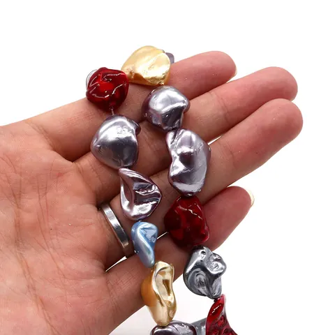 Natural Shell Irregular Loose Beads Dyed Tooth Shape Straight Hole Beads For DIY Necklace Bracelet Jewelry Making Accessories