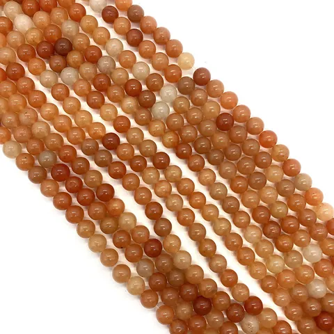 Natural Red Aventurine Round Loose Stone Beads For Jewelry Making DIY Bracelet Necklace Accessories Polished Gemstones