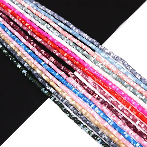 Cuentas Espaciadoras de Cilindro de Concha Natural de Nácar Pulidas Cuentas Sueltas para Hacer Joyas DIY Collar Pulsera