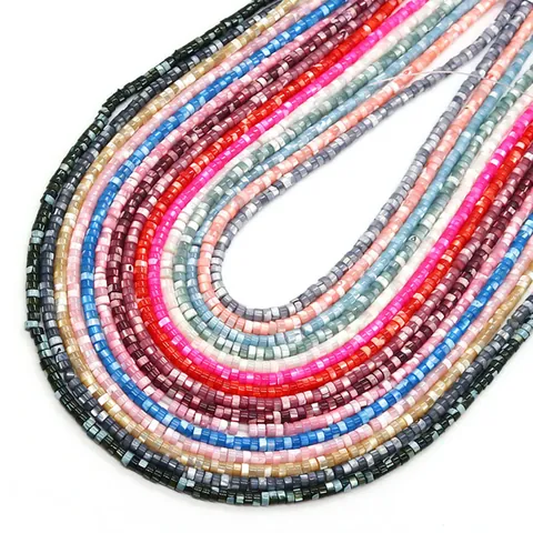 Cuentas Espaciadoras de Cilindro de Concha Natural de Nácar Pulidas Cuentas Sueltas para Hacer Joyas DIY Collar Pulsera