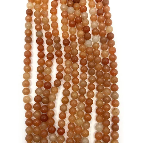 Natural Red Aventurine Round Loose Stone Beads For Jewelry Making DIY Bracelet Necklace Accessories Polished Gemstones