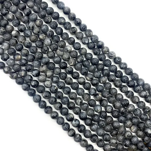 Natural Stone Labradorite Black Flash Loose Beads Round Sphere Polished Straight Hole DIY Necklace Bracelet Jewelry Making