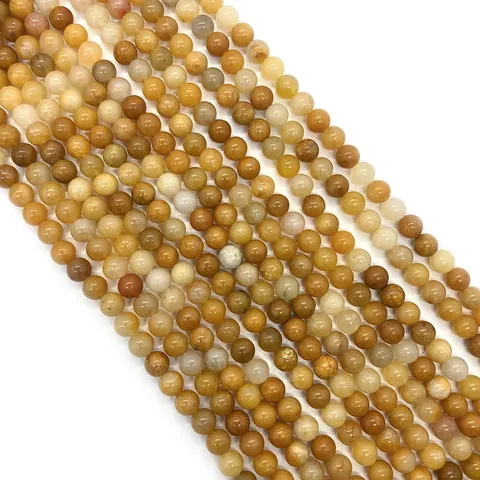 Naturstein Gelber Topas Runde Lose Perlen 6mm 8mm 10mm Polierte Edelstein Abstandsperlen Für DIY Schmuckherstellung Halskette Armband