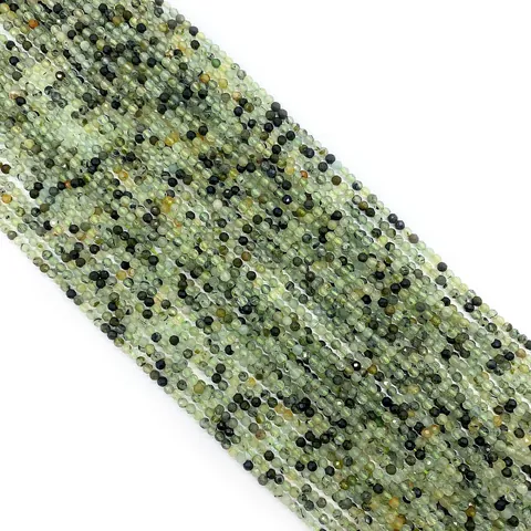 Natural Prehnite Faceted Round Loose Beads Light Green Natural Stone For Jewelry Making Handmade Necklace Bracelet Accessory