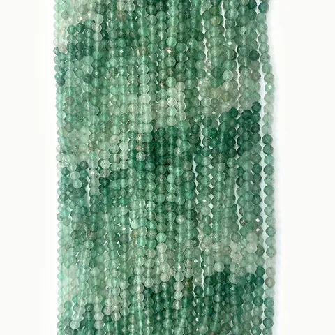 Natural Green Fluorite Faceted Round Loose Beads For Jewelry Making DIY Findings Spacer Beads Strand For Necklaces Bracelets
