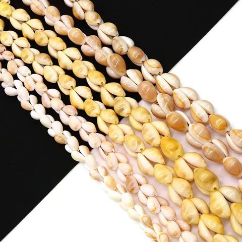 Natural Cowrie Shell Loose Beads 13-15mm White Yellow Brown Conch Beads For DIY Jewelry Making Necklace Bracelet Accessory