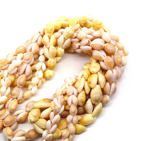 Natural Cowrie Shell Loose Beads 13-15mm White Yellow Brown Conch Beads For DIY Jewelry Making Necklace Bracelet Accessory