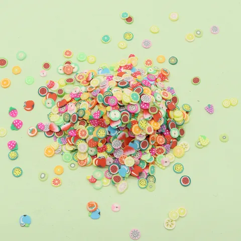 Perline Colorate in Argilla Polimerica a Fette di Frutta e Fiori per Creazione di Gioielli Fai-da-te Decorazione per Unghie