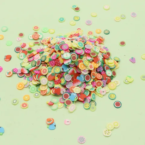 Perline Colorate in Argilla Polimerica a Fette di Frutta e Fiori per Creazione di Gioielli Fai-da-te Decorazione per Unghie