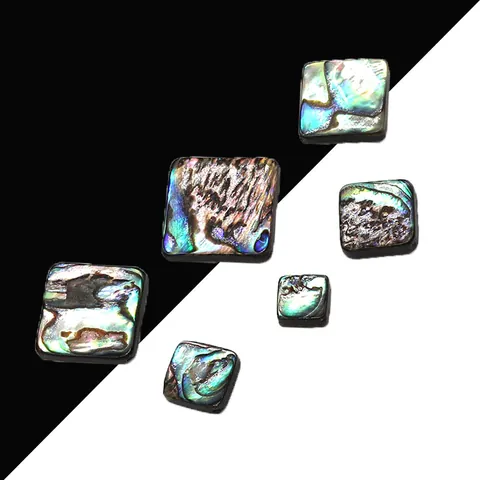 Natural Abalone Shell Beads Iridescent Square Rhombus Shape Polished Loose Beads For DIY Jewelry Making Crafts Bracelet