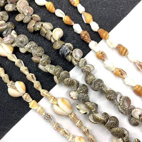 Natural Shell Conch Loose Beads Strands For DIY Necklace Earrings Jewelry Making Accessories White Original Color Shell Beads