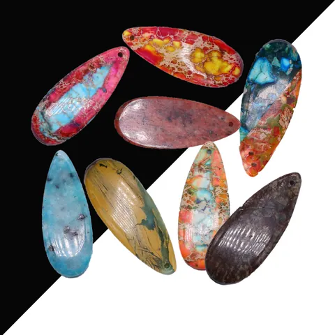 Ciondolo in Pietra Naturale a Goccia Charms in Pietra Semipreziosa Bohemien per Collana Braccialetto Fai da Te Creazione Gioielli Solo Ciondolo