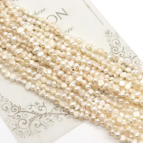 Perla Naturale d'Acqua Dolce Barocco Perle Sfuse Filo di Perle Bianche Irregolari per Fai da Te Gioielli Collana Accessori