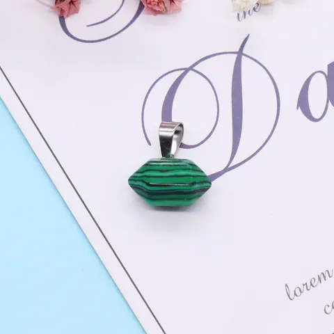 Natural Stone Hexagonal Double Pointed Pillar Pendant Only (Without Chain) For DIY Jewelry Necklace Making Accessory
