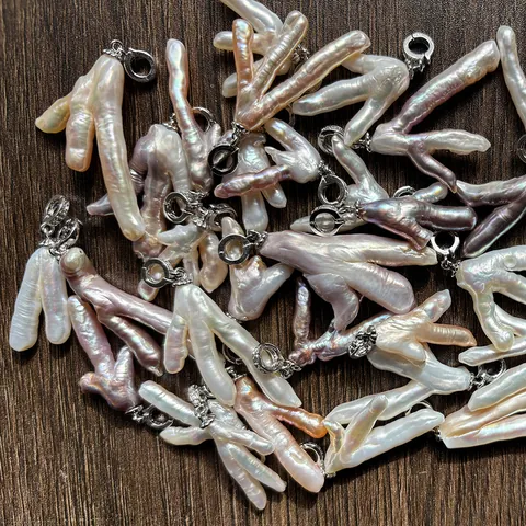 Freshwater Pearl Pendant Only Without Chain S925 Sterling Silver Branch Shape For DIY Jewelry Making Women Necklace Gift