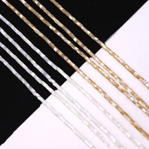 Natural Sea Shell Beads Cylinder Tube Loose Beads Trochus Shell For DIY Jewelry Making Necklace Bracelet Supplies Pearlescent