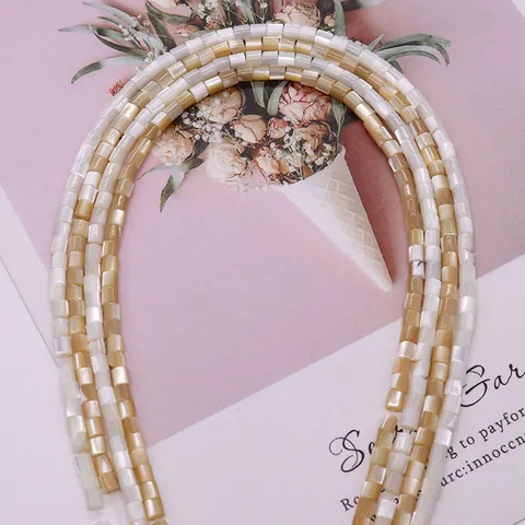 Natural Sea Shell Cylindrical Tube Loose Beads Mother Of Pearl Straight Hole Beads For DIY Jewelry Making Accessory