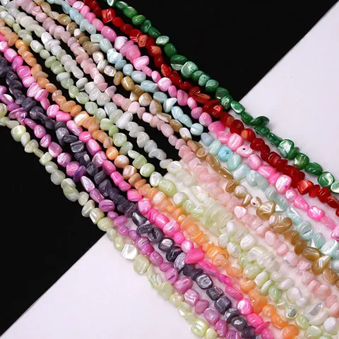 Cuentas de Fragmentos Irregulares de Concha Natural Nácar Pulidas Cuentas Sueltas Para Accesorios de Joyería DIY