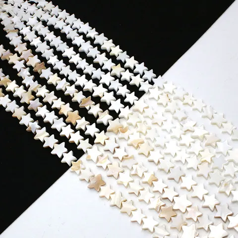 Natural Freshwater Shell Star Shaped Beads White Brown Mother Of Artificial Pearl Loose Beads For DIY Necklace Bracelet Making