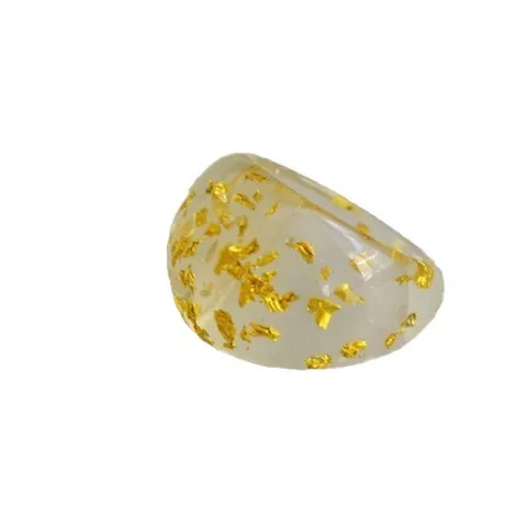 Minimalistischer Transparenter Acrylharz-Ring Mit Goldfolien-Flocken Für Damen Einfacher Mode-Finger-Schmuck-Ring Geschenk