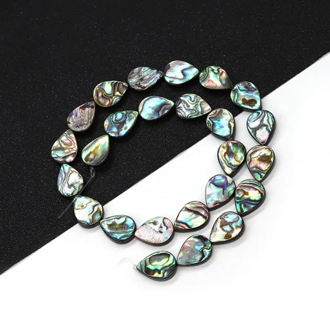 Künstliche Perles en Vrac en Coquille d'Abalone Naturelle en Forme de Goutte Nacre Irisée pour la Fabrication de Bijoux DIY Artisanat
