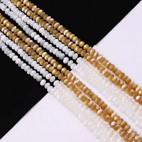 Natürliche See Muschel Abakus Scheiben Perlen Für DIY Schmuckherstellung Armband Halskette Zubehör Weiß Bernstein Muschel Perlen