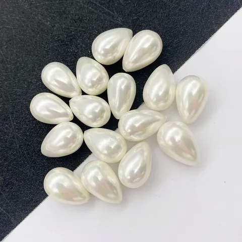 Teardrop Faux Pearl Glass Loose Beads Half Drilled Waterdrop Beads For DIY Jewelry Making Accessories Crafting Handmade Gifts Women