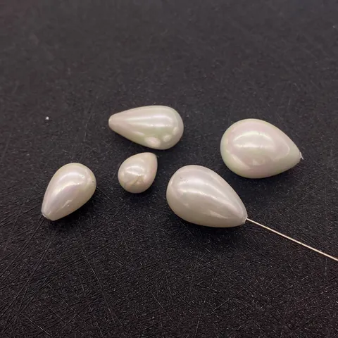 Teardrop Faux Pearl Glass Loose Beads Half Drilled Waterdrop Beads For DIY Jewelry Making Accessories Crafting Handmade Gifts Women