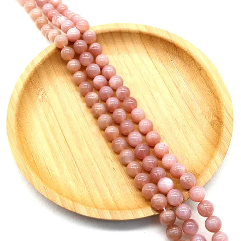 Natural Sunstone Orange Moonstone Round Loose Beads Polished Stone Spacer Beads For DIY Jewelry Making Necklace Accessories