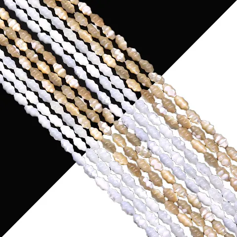 Natural Sea Shell Loose Beads Pupa Spindle Shaped Spiral Texture DIY Jewelry Making Accessory For Necklace Bracelet