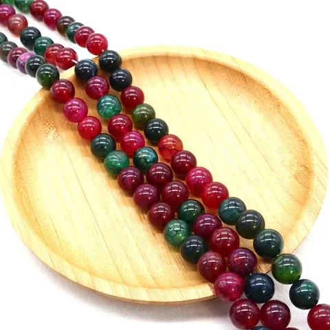 Natural Stone Round Beads Agate Loose Beads Dragon Vein Pattern For DIY Jewelry Making Necklace Bracelet Handcraft Supplies