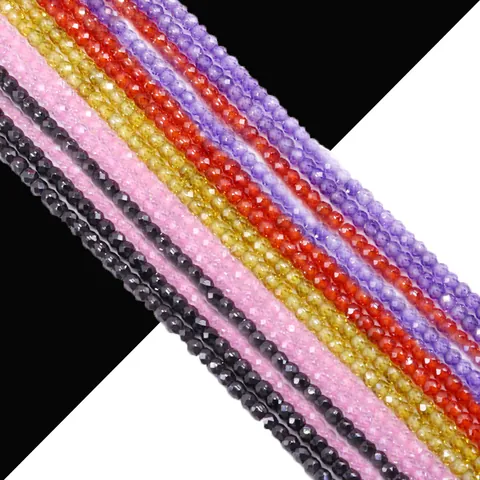 Perle Tonde Sfaccettate in Zirconia di Lusso Perle Distanziatrici Sciolte Scintillanti per Collana Fai-da-te Bracciale Accessori Regalo