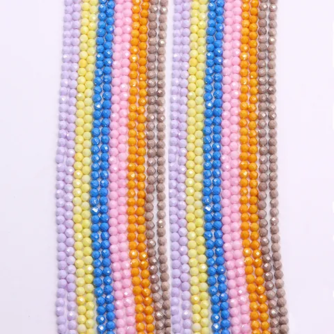Faceted Natural Stone Round Loose Beads Polished Crystal Stone Spacer Beads For DIY Necklace Bracelet Jewelry Making Accessories