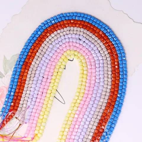 Cuentas de Piedra Natural Facetadas Cuadradas Forma Terrón de Azúcar Turquesa Sintética Cuentas Espaciadoras Sueltas para Hacer Joyas DIY Collar Pulsera