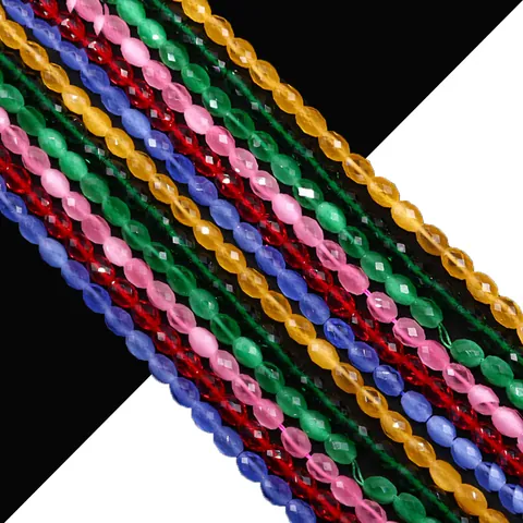 Natuursteen Gefacetteerde Ovalen Kattenoog Losse Kralen Voor DIY Sieraden Maken Ketting Armband Sieraden Accessoire Unisex