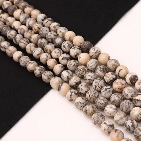 Natural Stone Labradorite Round Loose Beads Marble Texture Smooth Spotted Spacer Beads For DIY Jewelry Making Bracelet Necklace Accessories