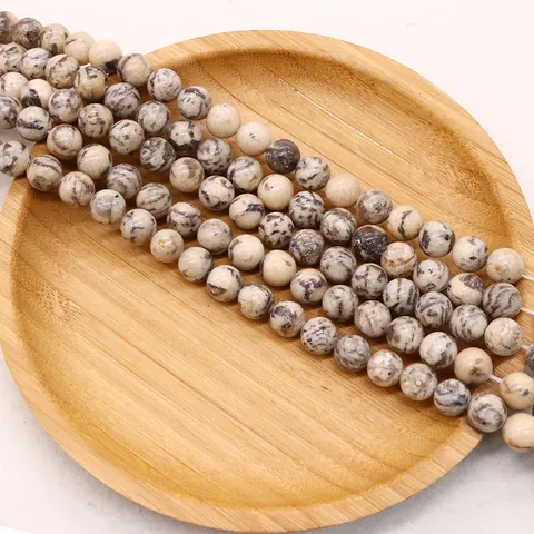 Natural Stone Labradorite Round Loose Beads Marble Texture Smooth Spotted Spacer Beads For DIY Jewelry Making Bracelet Necklace Accessories