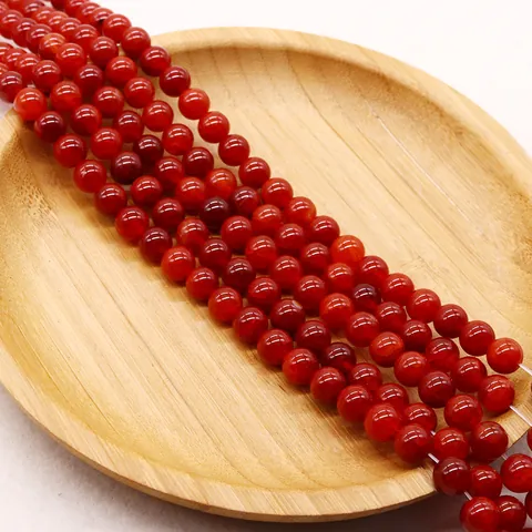 Natural Stone Red Dragon Vein Agate Round Loose Beads Polished Gemstone For DIY Necklace Bracelet Jewelry Making Accessories