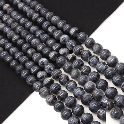 Natural Labradorite Stone Round Beads Black Flash Stone Loose Spacer Beads For DIY Jewelry Making Necklaces Bracelets Accessories