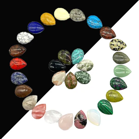 Cuentas de Piedra Natural en Forma de Lágrima Cabujón Piedras Semipreciosas Pulidas Gemas Sueltas Para Fabricación de Joyas DIY Collares Pendientes
