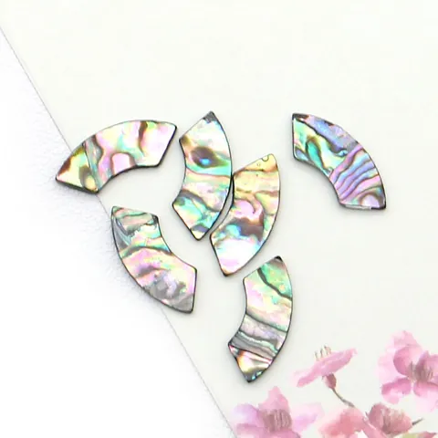 Natürliche Irisierende Abalone-Muschel Fächerförmiger Cabochon Für DIY Schmuckherstellung Halsketten Anhänger Bastelzubehör