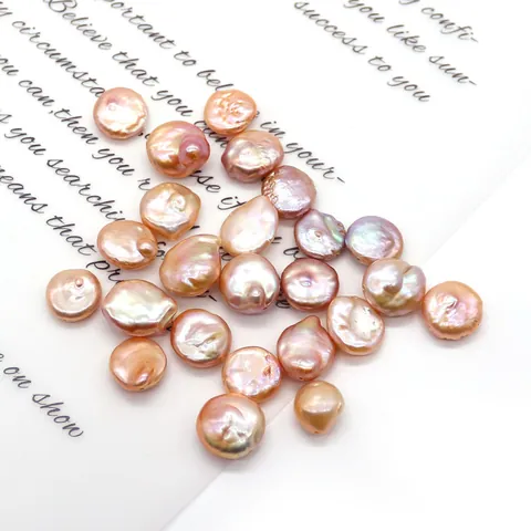 Natural Freshwater Pearl Loose Beads Cultured Button Shape Coin Freshwater Pearl For DIY Jewelry Making Bracelet Necklace Accessory