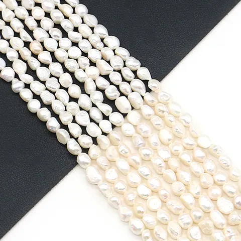 Cultured Freshwater Pearl Loose Beads Baroque Irregular Rice Shape Polished Beads For DIY Jewelry Making Bracelet Accessory Design