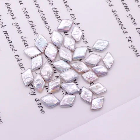 Natural Freshwater Pearl Rhombus Shape Irregular Baroque Loose Beads No Hole For DIY Jewelry Making Necklace Accessories