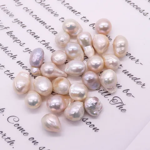 Perle di Fiume Naturali Sciolte Barocche Irregolari Edison per Fai da Te Creazione di Gioielli Accessori Bianco Cangiante Artigianato