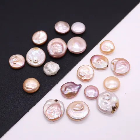 Natural Freshwater Baroque Coin Freshwater Pearl Beads Irregular Button Flat Freshwater Pearls For DIY Necklace Bracelet Jewelry Making Accessories