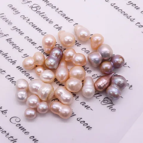 Perline Sciolte di Perle Barocche Naturali d'Acqua Dolce a Forma di Zucca Perline Coltivate per Accessori Fai da Te Gioielli Eleganti Irregolari