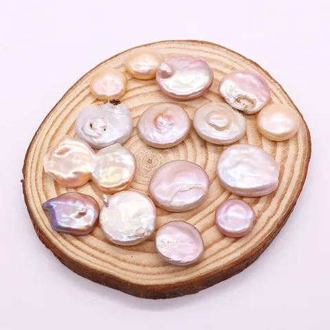 Natural Freshwater Baroque Coin Freshwater Pearl Beads Irregular Button Flat Freshwater Pearls For DIY Necklace Bracelet Jewelry Making Accessories