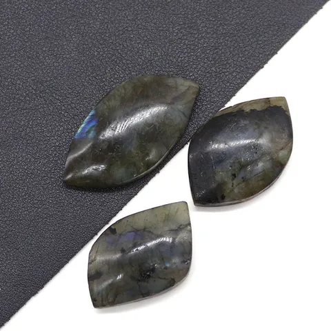 Natural Labradorite Stone Leaf Shape Pendant For DIY Jewelry Making Necklace Bracelet Craft Accessories Polished Gemstone Charm