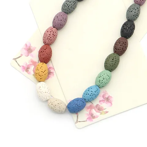 Ovale Lavasteen Kralen Natuurlijk Vulkanisch Gesteente Losse Tussenkralen Voor DIY Sieraden Maken Etherische Olie Diffuser Armband